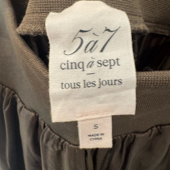 CINQ A SEPT Dark Green Jogger Cargo Pocket Elastic Waist Pant Silk Like size S - Picture 11 of 14